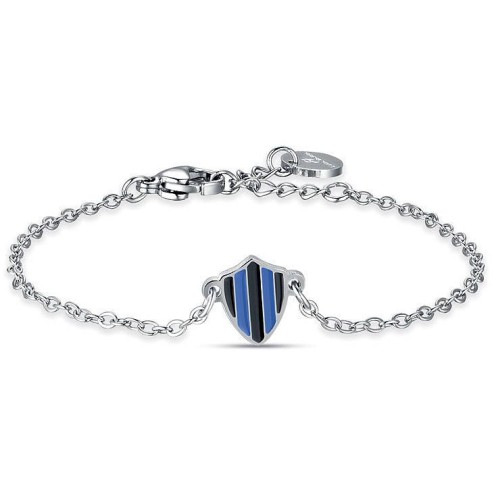 BRACCIALE IN ACCIAIO CON SMALTO NERO E AZZURRO LUCA BARRA