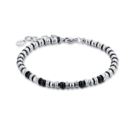 BRACCIALE EMATITE ED AGATA NERA BRAND