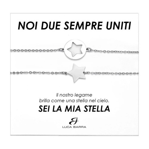 BK2577 BRACCIALI DONNA IN ACCIAIO CON STELLE LUCA BARRA