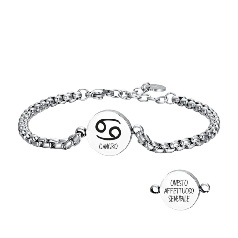 BRACCIALE UOMO IN ACCIAIO SEGNO ZODIACALE LUCA BARRA