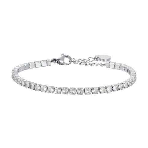 BK2361 BRACCIALE DONNA IN ACCIAIO CON CRISTALLI BIANCHI LUCA BARRA