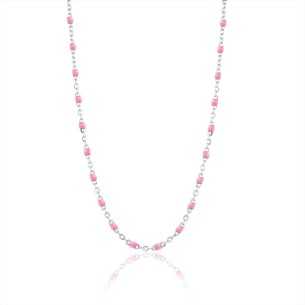 COLLANA CATENA SMALTO ROSA...