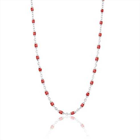 COLLANA CATENA SMALTO ROSSO BRAND