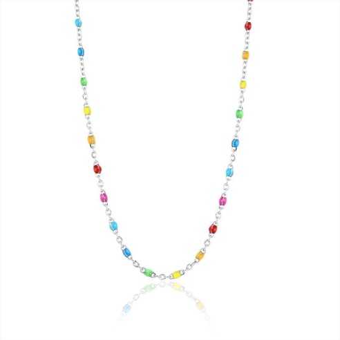 COLLANA CATENA SMALTO ARCOBALENO BRAND