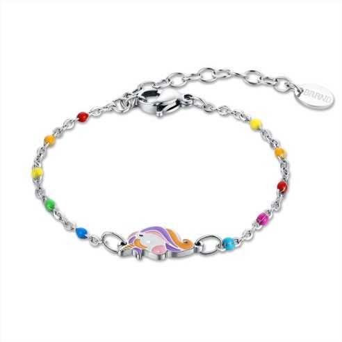 BRACCIALE ARCOBALENO CON UNICORNO BRAND