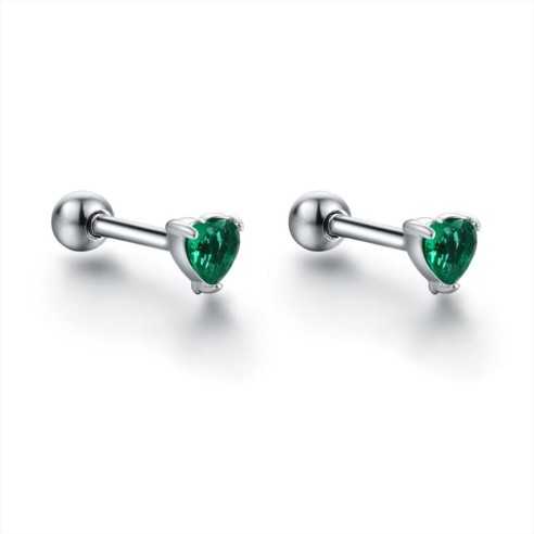 14ER047V ORECCHINI PIERCING CUORE VERDE BRAND