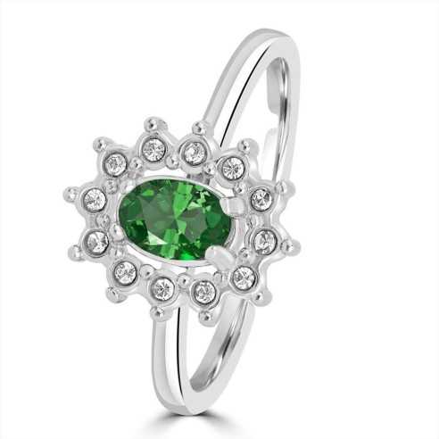 ANELLO CRISTALLO VERDE KATE - BRAND