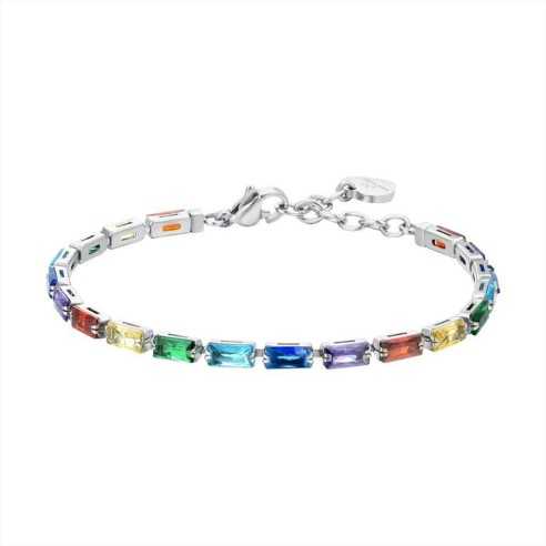 BRACCIALE TENNIS ZIRCONI BAGUETTE MULTICOLOR LUCA BARRA