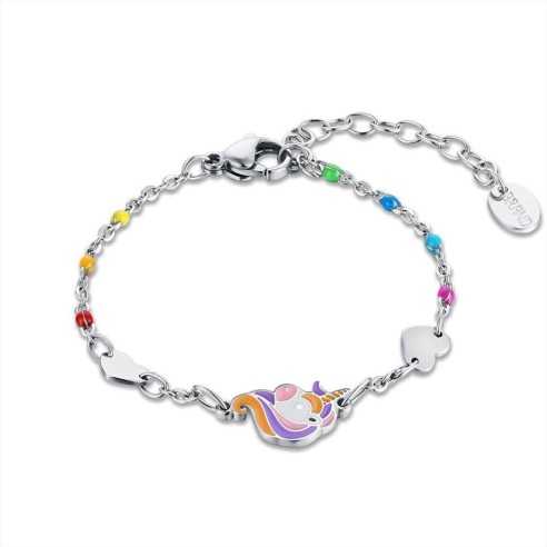 BRACCIALE UNICORNO E CUORI BRAND