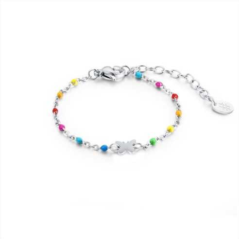 BRACCIALE BIMBA FARFALLA CATENA ARCOBALENO BRAND