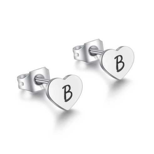 ORECCHINI CUORE LETTERA BRAND