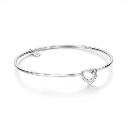 04BR021 BRACCIALE RIGIDO CON CHIUSURA A CUORE BRAND