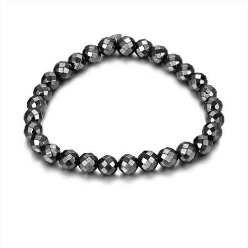 04BR016E BRACCIALE SFERE MEDIE SFACCETTATE EMATITE BRAND