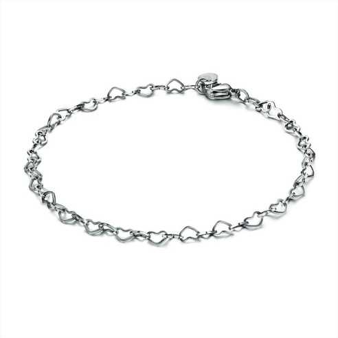 BRACCIALE CATENA CUORI 4MM E 19 CM BRAND