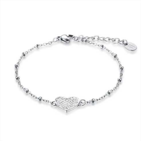 19BR005 BRACCIALE CUORE CRISTALLI BRAND