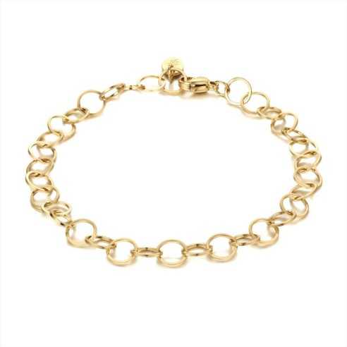 04BR019G BRACCIALE ANELLINI 16+3 CM PVD ORO BRAND