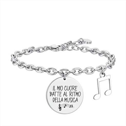 BK2644 BRACCIALE DONNA IN ACCIAIO NOTA MUSICALE LUCA BARRA