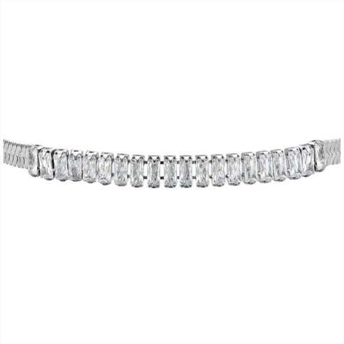 BK2665 BRACCIALE DONNA IN ACCIAIO ZIRCONI BIANCHI LUCA BARRA