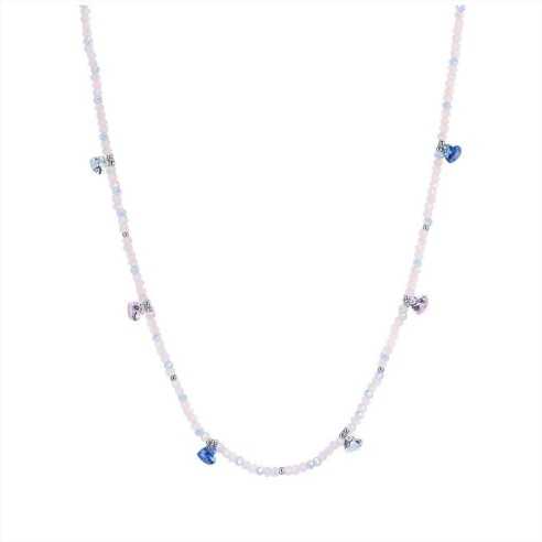 CK2027 COLLANA DONNA IN ACCIAIO PIETRE ROSA E CRISTALLI MULTICOLOR LUCA BARRA