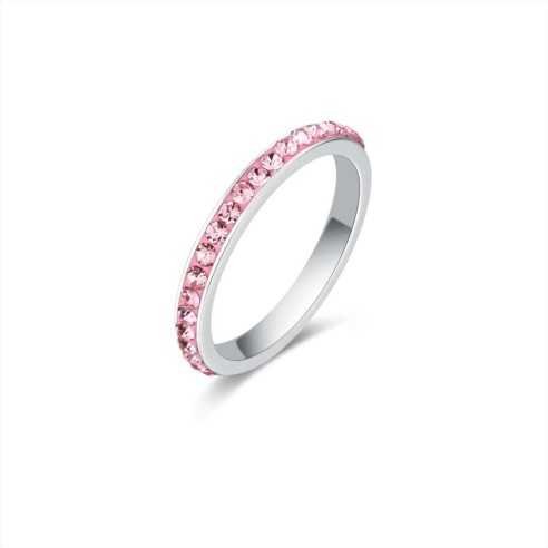 ANELLO ACCIAIO CRISTALLI ROSA BRAND 