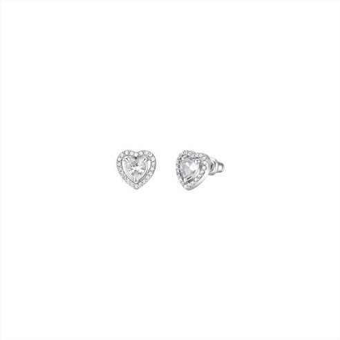 OK1359 ORECCHINI DONNA IN ACCIAIO A FORMA DI CUORE CON ZIRCONE BIANCO LUCA BARRA