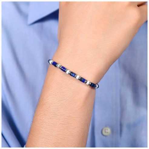 BA1747 BRACCIALE UOMO IN ACCIAIO PIETRE LAPIS LUCA BARRA