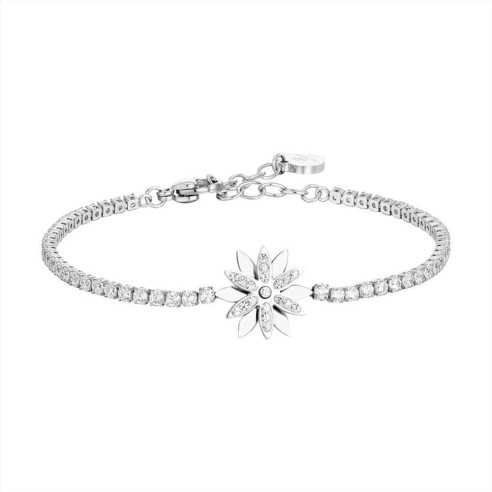 BK2693 BRACCIALE TENNIS DONNA IN ACCIAIO FIORE GIREVOLE LUCA BARRA