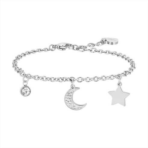 BK2707 BRACCIALE DONNA IN ACCIAIO LUNA E STELLA LUCA BARRA