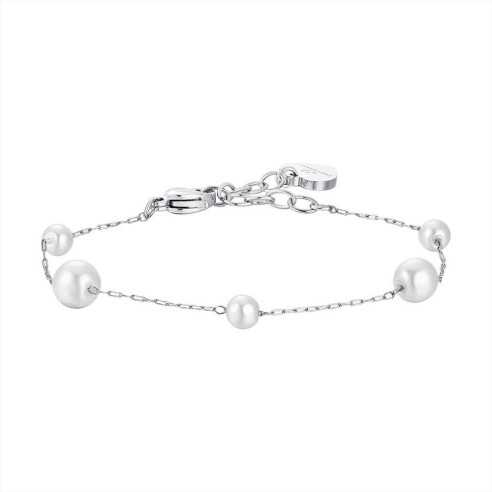 BK2687 BRACCIALE DONNA IN ACCIAIO CON PERLE LUCA BARRA