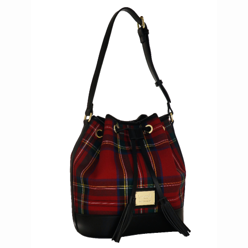 BORSA A SECCHIELLO SCOTTISH BAG NERO CAMOMILLA MILANO