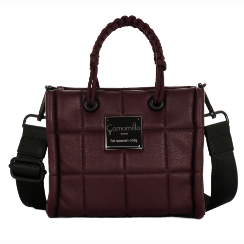 BORSA MANO S INDUSTRIAL CHIC BURGUNDY CAMOMILLA MILANO