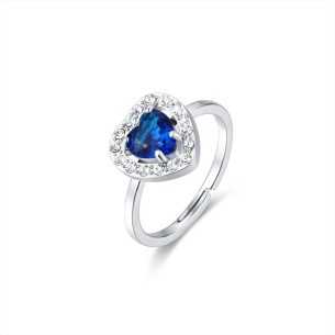 ANELLO CRISTALLO CUORE BLU...