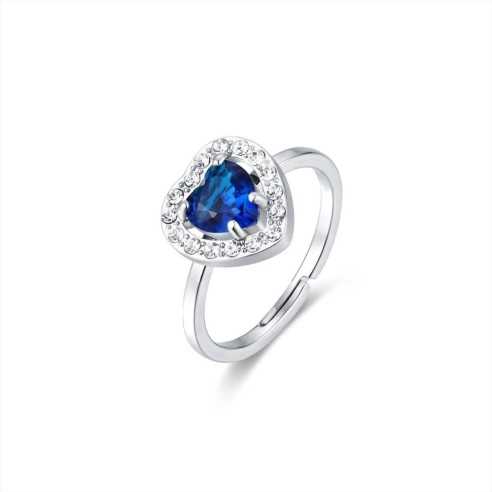 ANELLO CRISTALLO CUORE BLU BRAND