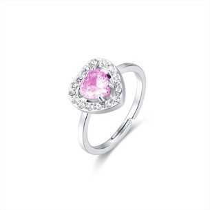 ANELLO CRISTALLO CUORE ROSA...