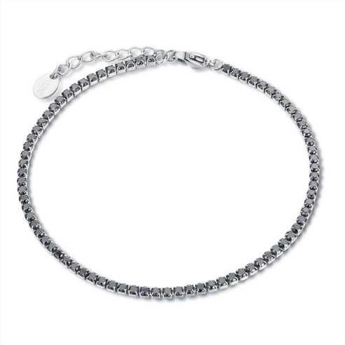 BRACCIALE TENNIS CRISTALLI NERI 2MM BRAND