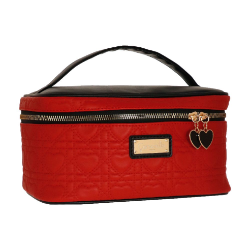 BEAUTY CASE M QUEEN OF HEARTS NERO CAMOMILLA MILANO