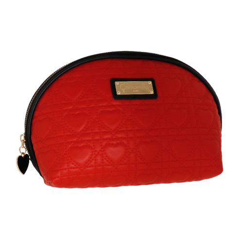 POUCH L QUEEN OF HEARTS NERO CAMOMILLA MILANO