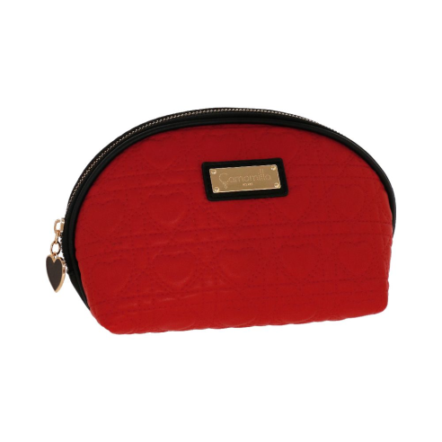 POUCH M QUEEN OF HEARTS NERO CAMOMILLA MILANO