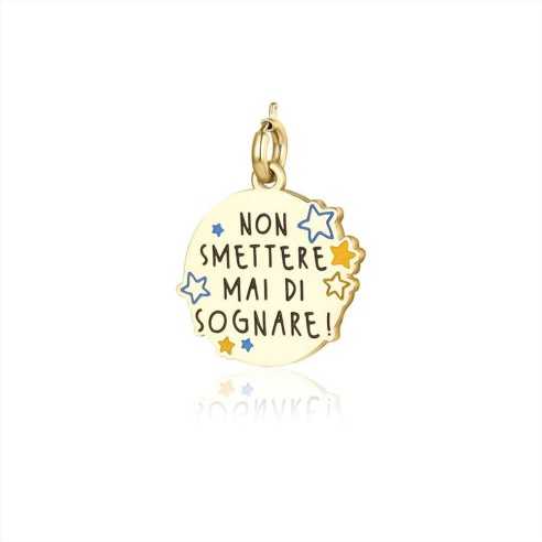 CHARM DORATO "NON SMETTERE DI SOGNARE" BRAND 