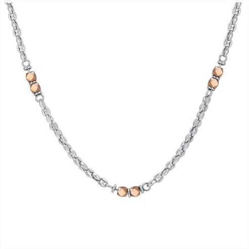 CL333 COLLANA UOMO IN ACCIAIO EMATITE IP ROSE' LUCA BARRA