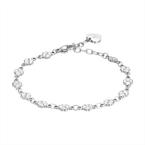 BK2723 BRACCIALE DONNA IN ACCIAIO QUADRIFOGLI LUCA BARRA