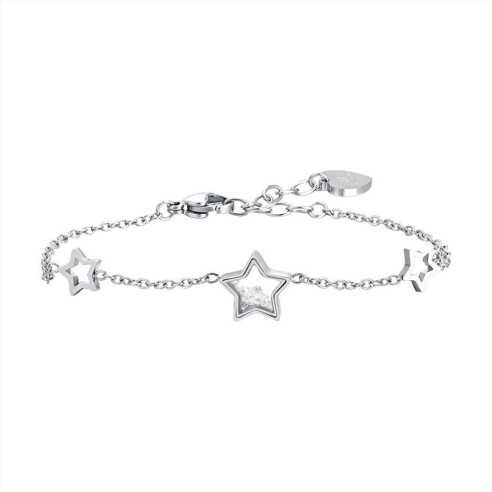 BRACCIALE DONNA IN ACCIAIO STELLE E ZIRCONI LUCA BARRA