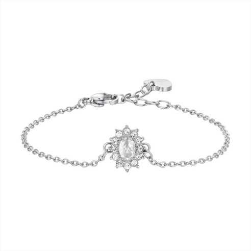 BRACCIALE DONNA IN ACCIAIO CRISTALLI E ZIRCONE BIANCO LUCA BARRA