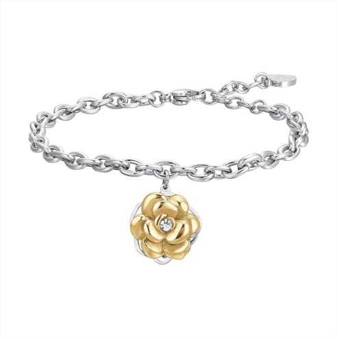 BRACCIALE DONNA IN ACCIAIO ROSA IP GOLD GIREVOLE LUCA BARRA