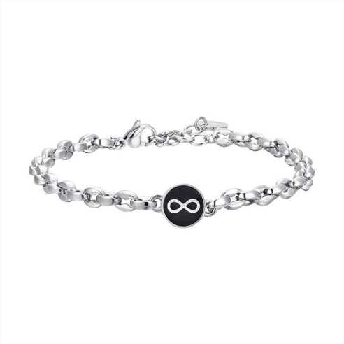 BRACCIALE UOMO IN ACCIAIO CON INFINITO LUCA BARRA