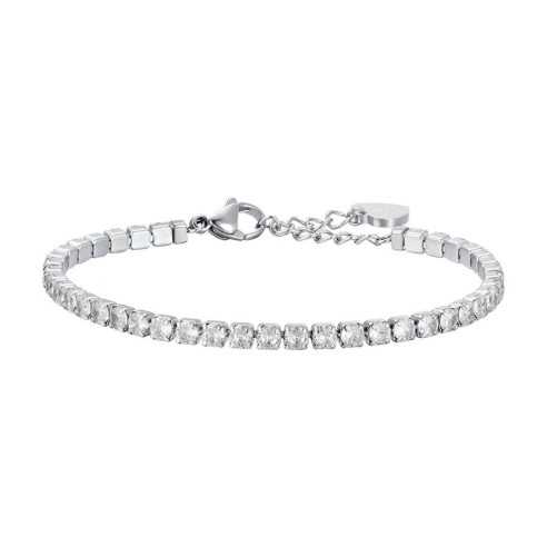 BK2361 BRACCIALE DONNA IN ACCIAIO CON CRISTALLI BIANCHI LUCA BARRA