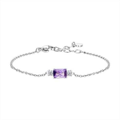 BRACCIALE DONNA IN ACCIAIO CON ZIRCONI VIOLA E BIANCHI LUCA BARRA