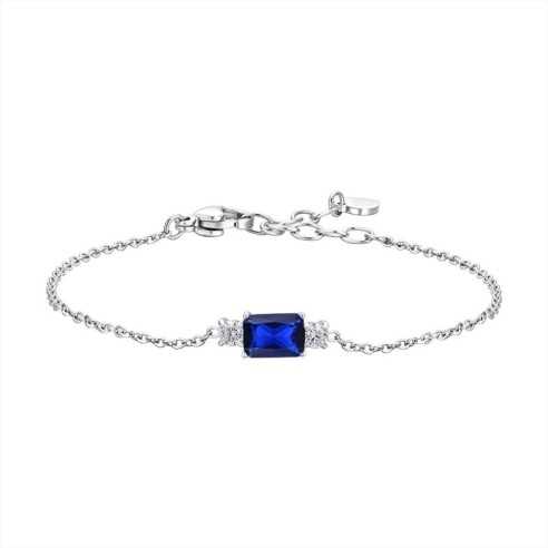 BRACCIALE DONNA IN ACCIAIO CON ZIRCONI BLU E BIANCHI LUCA BARRA