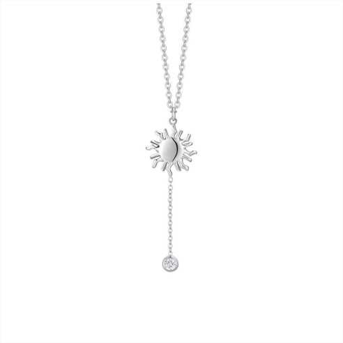 COLLANA DONNA IN ACCIAIO CON SOLE E CRISTALLO BIANCO LUCA BARRA