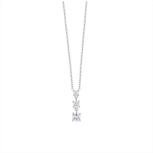 COLLANA DONNA IN ACCIAIO CON ZIRCONI BIANCHI LUCA BARRA